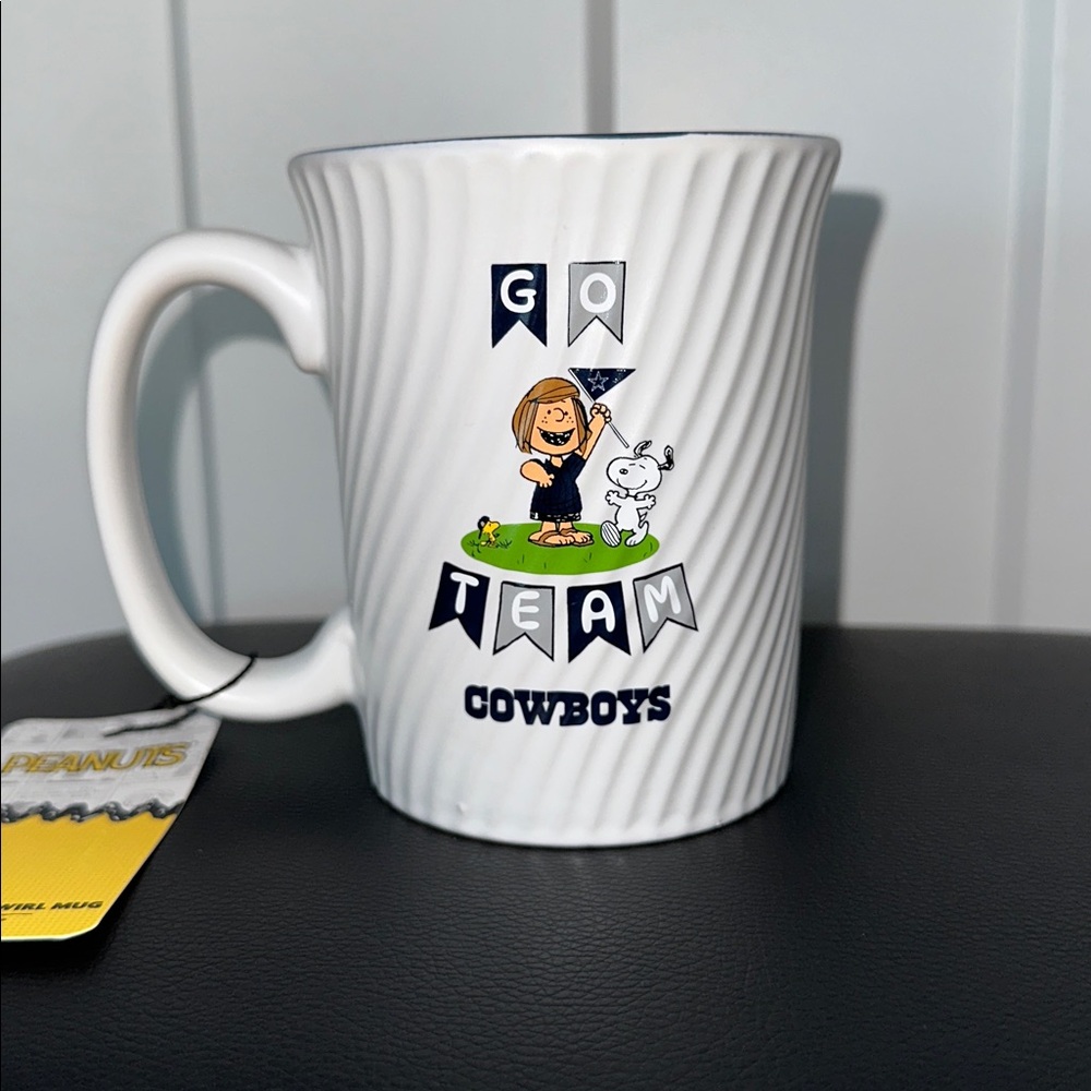 Peanuts White Go Team Cowboys Mug